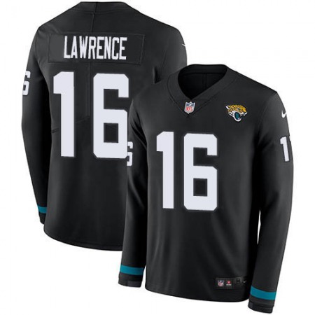 Nike Jaguars #16 Trevor Lawrence Black Team Color Women's Stitched NFL Limited Therma Long Sleeve Jersey
