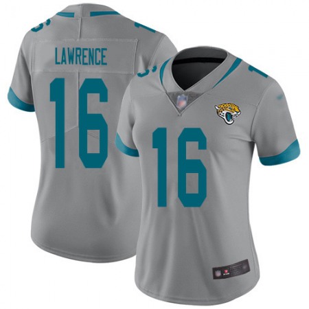 Nike Jaguars #16 Trevor Lawrence Silver Women's Stitched NFL Limited Inverted Legend Jersey