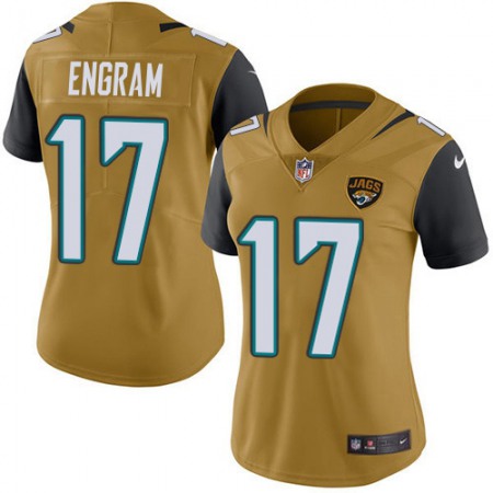 Nike Jaguars #17 Evan Engram Gold Women's Stitched NFL Limited Rush Jersey