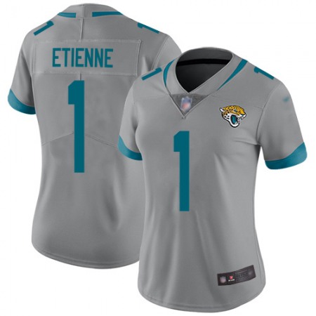 Nike Jaguars #1 Travis Etienne Silver Women's Stitched NFL Limited Inverted Legend Jersey