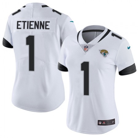 Nike Jaguars #1 Travis Etienne White Women's Stitched NFL Vapor Untouchable Limited Jersey