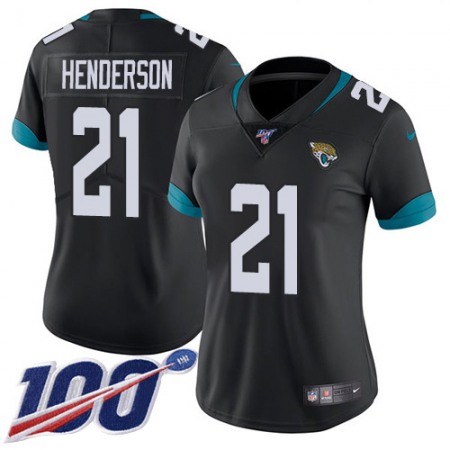 Nike Jaguars #21 C.J. Henderson Black Team Color Women's Stitched NFL 100th Season Vapor Untouchable Limited Jersey