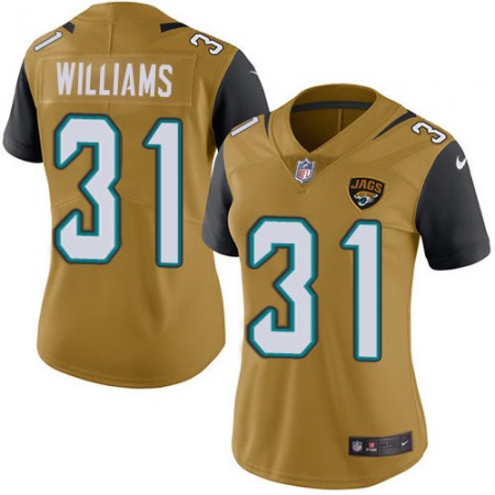 Nike Jaguars #31 Darious Williams Gold Women's Stitched NFL Limited Rush Jersey