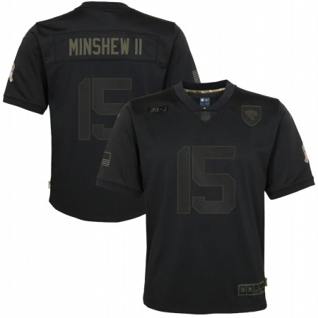 Jacksonville Jaguars #15 Gardner Minshew II Nike Youth 2020 Salute to Service Game Jersey Black
