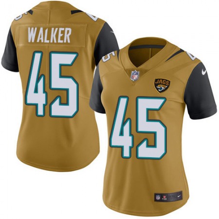 Nike Jaguars #44 Travon Walker Gold Women's Stitched NFL Limited Rush Jersey
