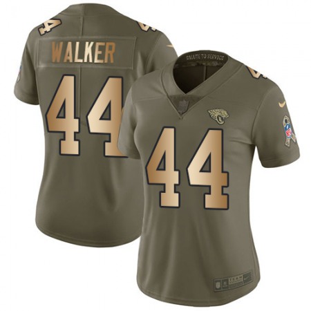 Nike Jaguars #44 Travon Walker Olive/USA Flag Women's Stitched NFL Limited 2017 Salute To Service Jersey