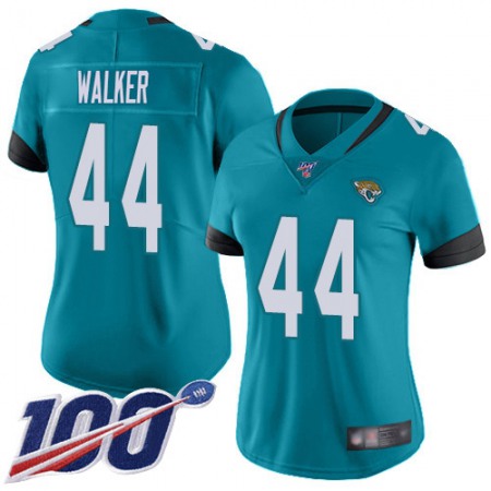 Nike Jaguars #44 Travon Walker Teal Green Alternate Women's Stitched NFL 100th Season Vapor Untouchable Limited Jersey