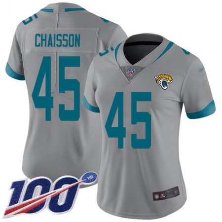 Nike Jaguars #45 K'Lavon Chaisson Silver Women's Stitched NFL Limited Inverted Legend 100th Season Jersey
