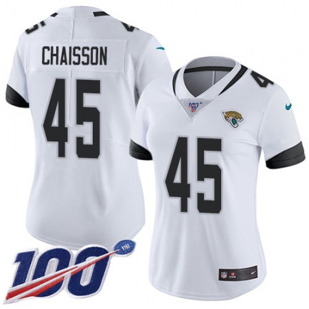 Nike Jaguars #45 K'Lavon Chaisson White Women's Stitched NFL 100th Season Vapor Untouchable Limited Jersey