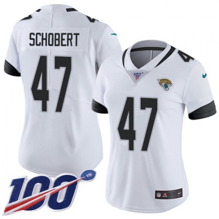 Nike Jaguars #47 Joe Schobert White Women's Stitched NFL 100th Season Vapor Untouchable Limited Jersey