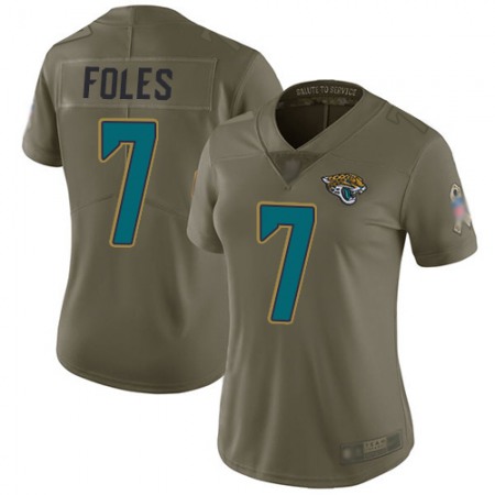 Nike Jaguars #7 Nick Foles Olive Women's Stitched NFL Limited 2017 Salute to Service Jersey