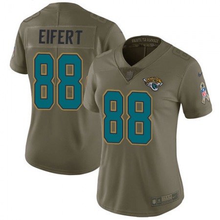 Nike Jaguars #88 Tyler Eifert Olive Women's Stitched NFL Limited 2017 Salute To Service Jersey