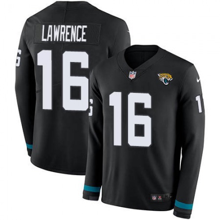 Nike Jaguars #16 Trevor Lawrence Black Team Color Youth Stitched NFL Limited Therma Long Sleeve Jersey