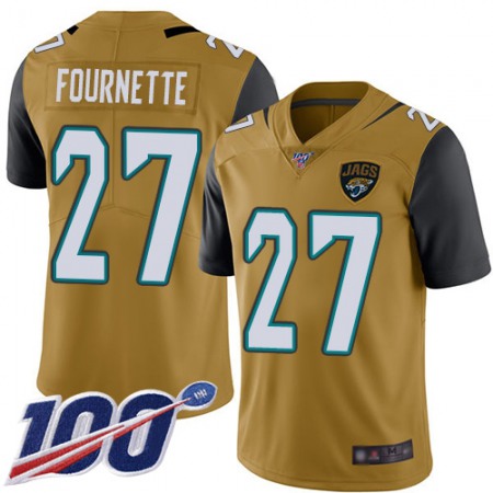 Nike Jaguars #27 Leonard Fournette Gold Youth Stitched NFL Limited Rush 100th Season Jersey