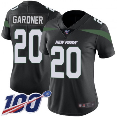 Nike Jets #20 Ahmad Sauce Gardner Black Alternate Women's Stitched NFL 100th Season Vapor Limited Jersey