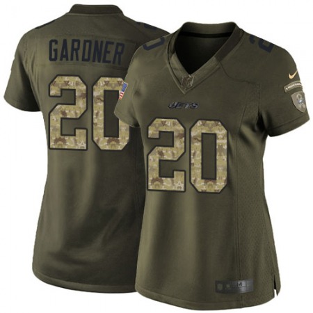 Nike Jets #20 Ahmad Sauce Gardner Green Women's Stitched NFL Limited 2015 Salute to Service Jersey