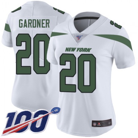 Nike Jets #20 Ahmad Sauce Gardner White Women's Stitched NFL 100th Season Vapor Limited Jersey