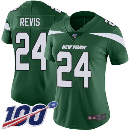 Nike Jets #24 Darrelle Revis Green Team Color Women's Stitched NFL 100th Season Vapor Untouchable Limited Jersey