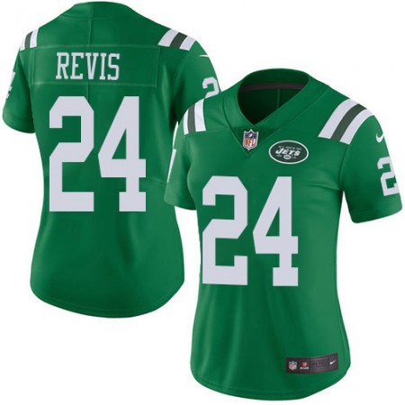 Nike Jets #24 Darrelle Revis Green Women's Stitched NFL Limited Rush Jersey