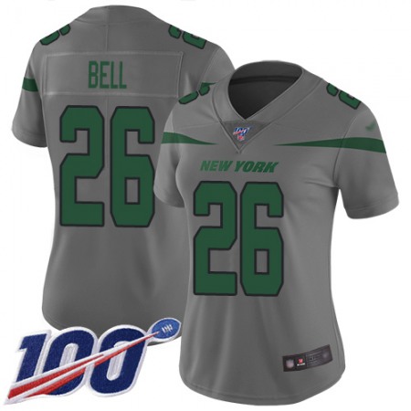 Nike Jets #26 Le'Veon Bell Gray Women's Stitched NFL Limited Inverted Legend 100th Season Jersey