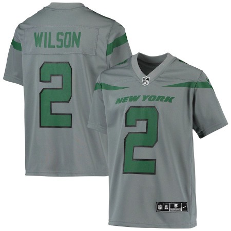 New York Jets #2 Zach Wilson Nike Youth Gray Inverted Team Game Jersey