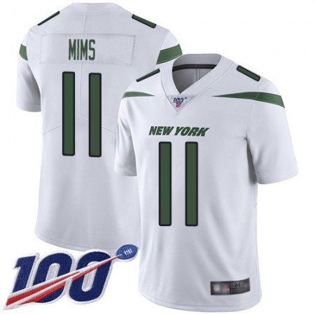 Nike Jets #11 Denzel Mim White Youth Stitched NFL 100th Season Vapor Untouchable Limited Jersey