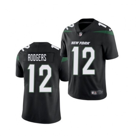 Nike Jets #12 Aaron Rodgers Black Alternate Youth Stitched NFL Vapor Untouchable Limited Jersey