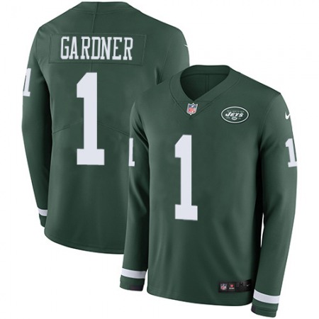 Nike Jets #1 Ahmad Sauce Gardner Green Team Color Youth Stitched NFL Limited Therma Long Sleeve Jersey