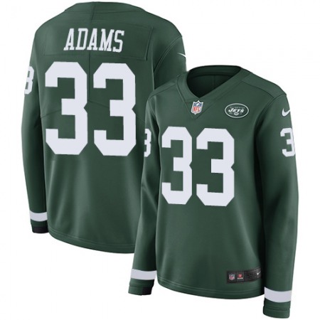 Nike Jets #33 Jamal Adams Green Team Color Women's Stitched NFL Limited Therma Long Sleeve Jersey