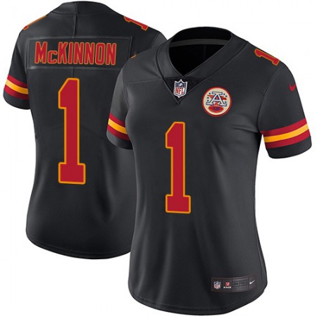 Nike Chiefs #1 Jerick McKinnon Black Women's Stitched NFL Limited Rush Jersey