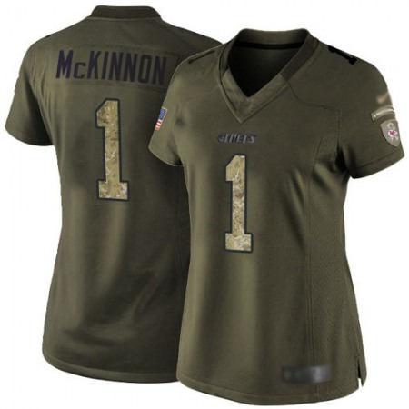 Nike Chiefs #1 Jerick McKinnon Green Women's Stitched NFL Limited 2015 Salute to Service Jersey