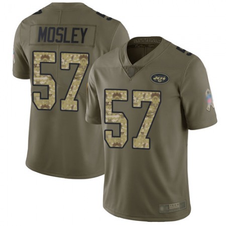 Nike Jets #57 C.J. Mosley Olive/Camo Youth Stitched NFL Limited 2017 Salute to Service Jersey