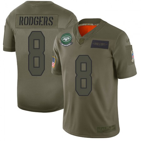 Nike Jets #8 Aaron Rodgers Camo Youth Stitched NFL Limited 2019 Salute To Service Jersey