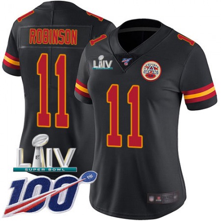 Nike Chiefs #11 Demarcus Robinson Black Super Bowl LIV 2020 Women's Stitched NFL Limited Rush 100th Season Jersey