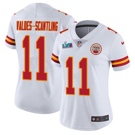 Nike Chiefs #11 Marquez Valdes-Scantling White Super Bowl LVII Patch Women's Stitched NFL Vapor Untouchable Limited Jersey