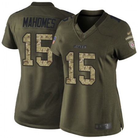 Nike Chiefs #15 Patrick Mahomes Green Women's Stitched NFL Limited 2015 Salute to Service Jersey