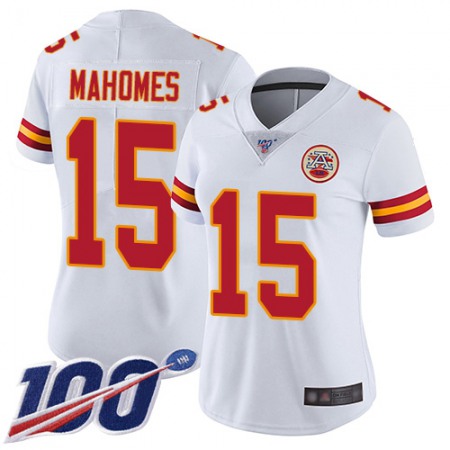 Nike Chiefs #15 Patrick Mahomes White Women's Stitched NFL 100th Season Vapor Limited Jersey