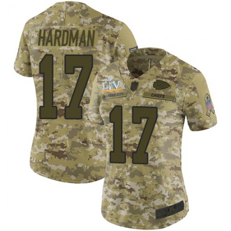 Nike Chiefs #17 Mecole Hardman Camo Women's Super Bowl LV Bound Stitched NFL Limited 2018 Salute To Service Jersey