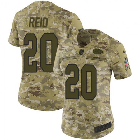 Nike Chiefs #20 Justin Reid Camo Women's Stitched NFL Limited 2018 Salute to Service Jersey