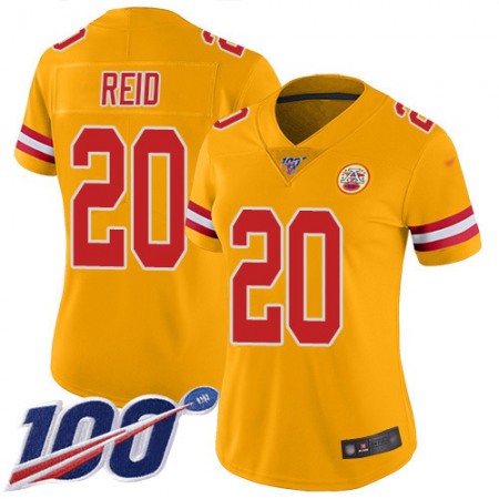 Nike Chiefs #20 Justin Reid Gold Women's Stitched NFL Limited Inverted Legend 100th Season Jersey