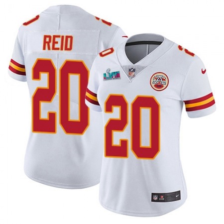 Nike Chiefs #20 Justin Reid White Super Bowl LVII Patch Women's Stitched NFL Vapor Untouchable Limited Jersey