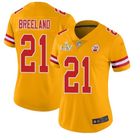 Nike Chiefs #21 Bashaud Breeland Gold Women's Super Bowl LV Bound Stitched NFL Limited Inverted Legend Jersey