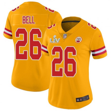 Nike Chiefs #26 Le'Veon Bell Gold Women's Super Bowl LV Bound Stitched NFL Limited Inverted Legend Jersey