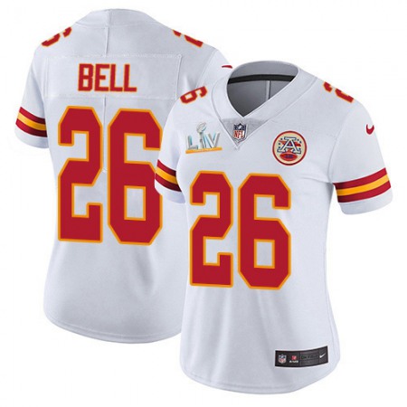 Nike Chiefs #26 Le'Veon Bell White Women's Super Bowl LV Bound Stitched NFL Vapor Untouchable Limited Jersey