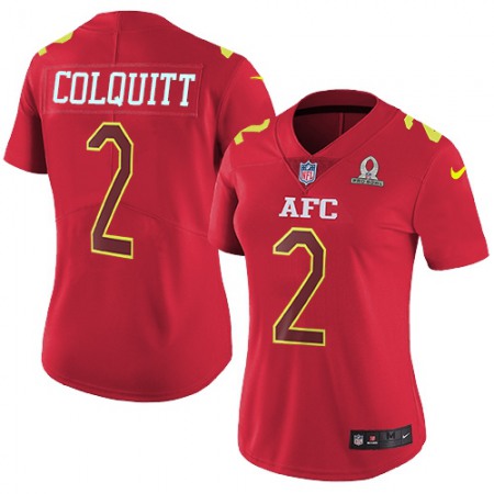 Nike Chiefs #2 Dustin Colquitt Red Women's Stitched NFL Limited AFC 2017 Pro Bowl Jersey