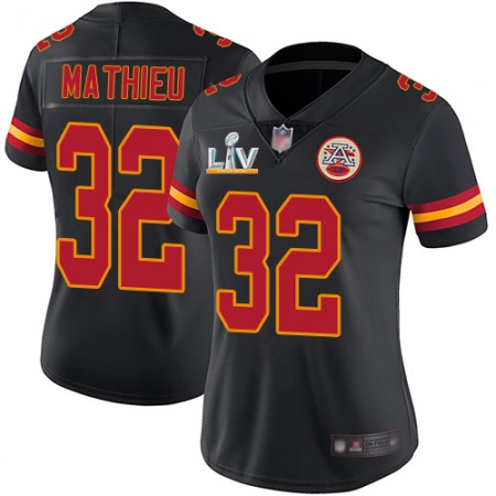 Nike Chiefs #32 Tyrann Mathieu Black Women's Super Bowl LV Bound Stitched NFL Limited Rush Jersey