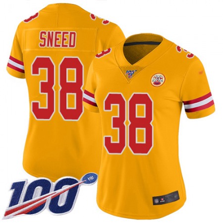 Nike Chiefs #38 L'Jarius Sneed Gold Women's Stitched NFL Limited Inverted Legend Jersey