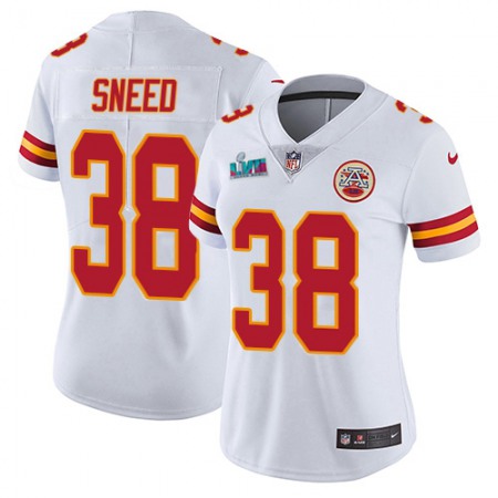 Nike Chiefs #38 L'Jarius Sneed White Super Bowl LVII Patch Women's Stitched NFL Vapor Untouchable Limited Jersey