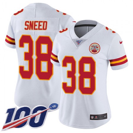 Nike Chiefs #38 L'Jarius Sneed White Women's Stitched NFL 100th Season Vapor Limited Jersey