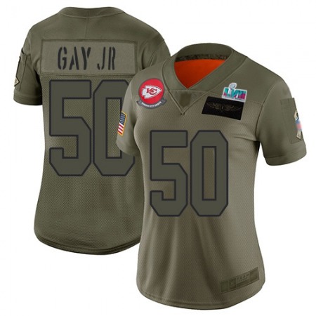 Nike Chiefs #50 Willie Gay Jr. Camo Super Bowl LVII Patch Women's Stitched NFL Limited 2019 Salute To Service Jersey